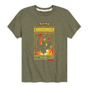 Boys' - Pokémon - Charmander Fire Type Retro Gamer Grid Short Sleeve Graphic T-Shirt - 1 of 4