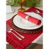 DII Variegated Fringe Placemat Set 8 Piece, Tango Red, MT 13x19", NP 20x20" - 2 of 4