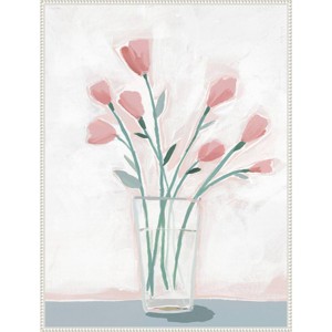 Amanti Art Pink Flowers in Vase by Sozi Framed Wall Art Print - 1 of 4