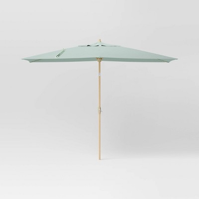 6'x10' Rectangular Outdoor Patio Market Umbrella with Faux Wood Pole - Threshold™