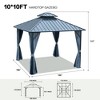 10 x 10FT Hardtop Gazebo With Steel Frame Double Roof, Aluminum Frame Outdoor For Patio, Backyard, Deck And Lawns - 3 of 4