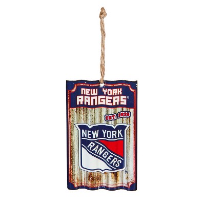 Evergreen New York Rangers Corrugated Metal Ornament