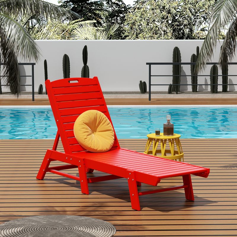 WestinTrends Poly Reclining Outdoor Patio Chaise Lounge Chair Adjustable, 2 of 3