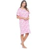 Casual Nights Women's Henley Nightshirts Set of 2, Floral Short Sleeve Nightgowns & Solid Sleepwear Shirt - 4 of 4