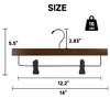 BP4U 14" Premium Wooden Adjustable Pants Hangers, Solid Wood Skirt & Trouser Hangers with 360° Swivel Hook and Wrinkle-Free Design - 2 of 4