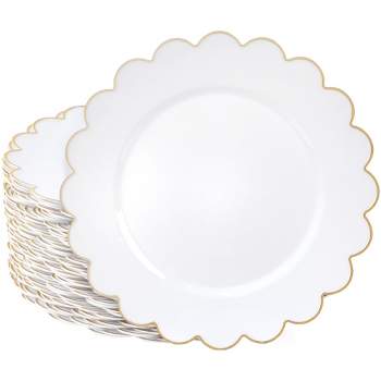 Sparkle And Bash 48 Pack White Scalloped Disposable Paper Plates ...