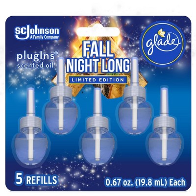 Glade PlugIns Scented Oil Air Freshener Refills Fall Night Long - 5ct/3.35oz