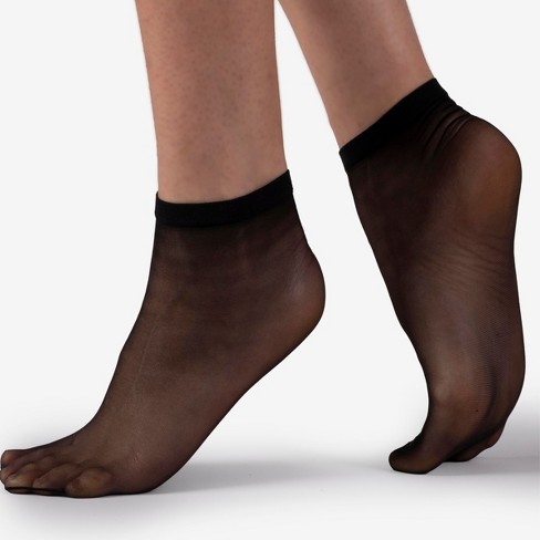 Sheer Black Ankle Socks One Size
