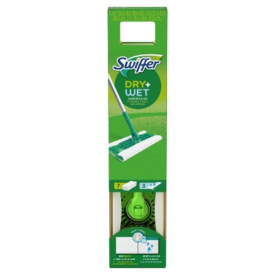 Swiffer Sweeper 2-in-1 Dry + Wet Floor Mopping and Sweeping Kit 1 Sweeper, 7 Dry Cloths, 3 Wet Cloths