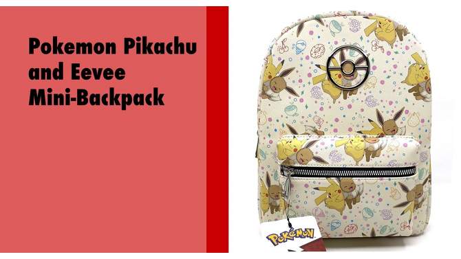 Pokemon 11&#34; Mini Backpack - Eevee/Pikachu, 2 of 15, play video