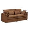 Buenhomino 87" L-Shaped Sofa, Modular Sectional Sofa, Comfy Deep Seat Convertible Couch with Ottoman, Modern Minimalist Chenille Couch for Living Room - 2 of 4