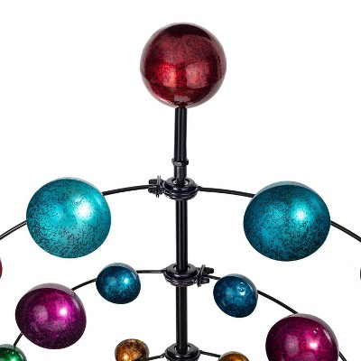 89" Multi-Color Iron Kaleidoscopic Kinetic Garden Stake