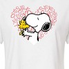 Women's - Peanuts - Snoopy Woodstock Xo Heart Cropped Graphic T-Shirt - 2 of 4