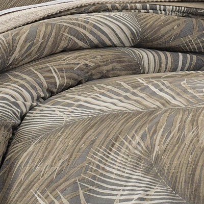 Gray Cotton Reversible Queen Comforter Set with Shams