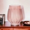 HomeRoots 6" Pink Glass Textured Leaf Pattern Round Table Vase - 2 of 4
