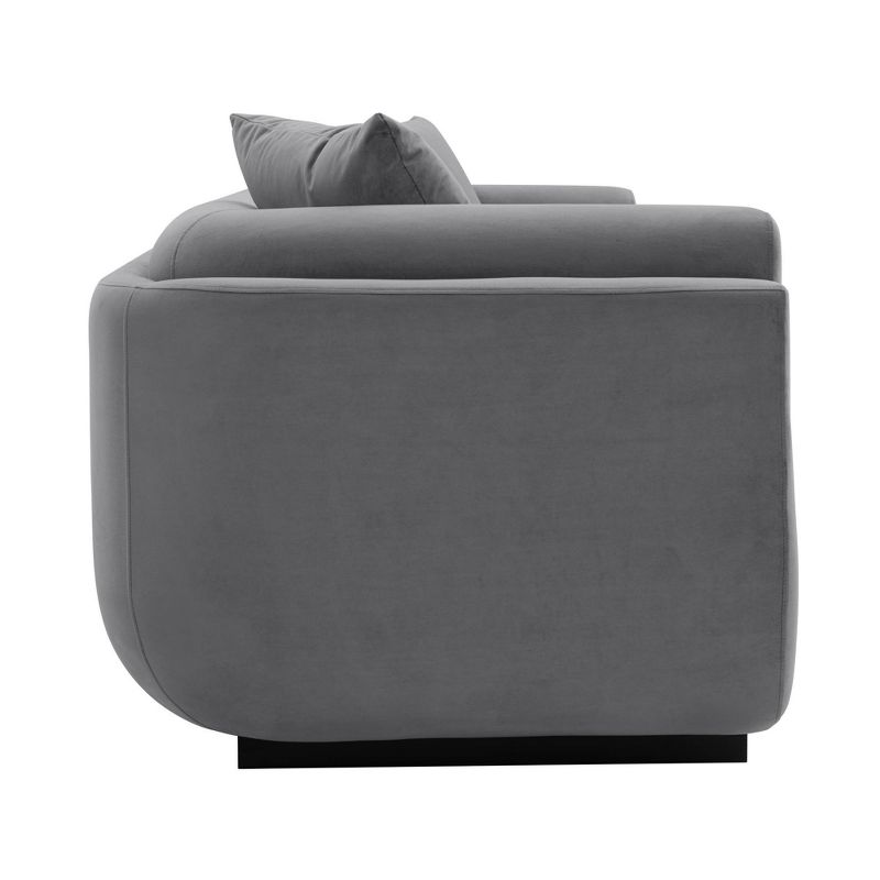 Edmonda Contemporary Velvet Upholstered Sofa with Pillows - Manhattan Comfort, 4 of 11