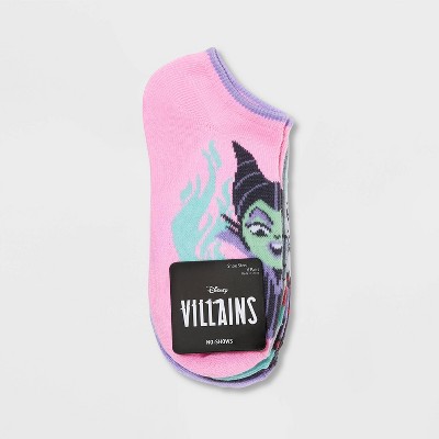 Kids' Disney Villains 6pk No Show Socks - Pink