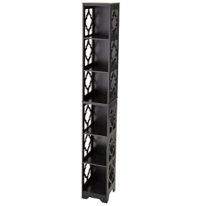 The Lakeside Collection Slim Decorative Shelving Unit or Set of 2 Baskets - Black Shelving Unit - 1 of 3
