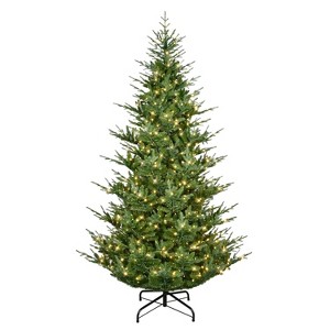 Puleo 10' Pre-Lit Artificial Hillside Spruce Tree - 1 of 4