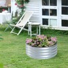 LuxenHome 35.83in Round Galvanized Steel Raised Garden Bed Planter Silver - 4 of 4