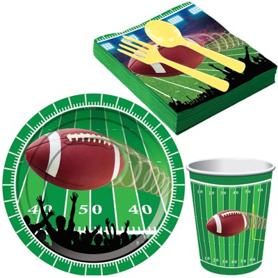 Birthday Express Football Party Standard Tableware Kit - Serves 8 Guests