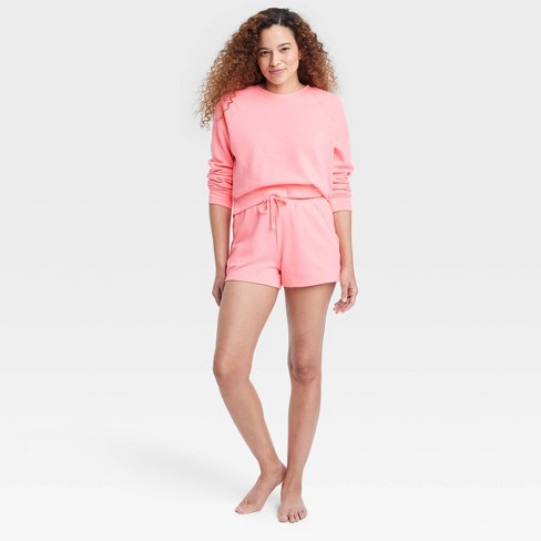 Women's Fleece Lounge Pajama Shorts - Colsie™ Pink XL