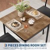 Nasitip 3-Piece Dining Set for Small Spaces, Wooden Table & 2 PU Padded Chairs, Space-Saving Kitchen Set, Brown/Black - 3 of 4