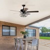 52-inch Blade Dark Wood Ceiling Fan with Lights (No Included Bulb) - 3 of 4
