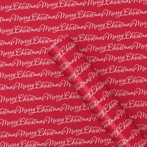 40" 220 sq ft Christmas Roll Wrap Merry Christmas on Red - Wondershop™ - 1 of 3