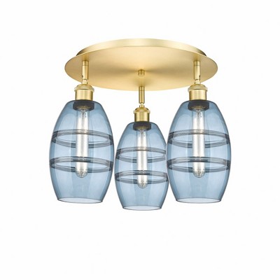 Vaz - 3 Light Flush Mount In Industrial Style-9.13 Inches Tall and 17.63 Inches Wide
