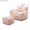 GDFStudio Edie 2 Piece Corduroy Bean Bag Chair with Ottoman - 3 of 4