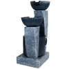 Northlight 32" Lighted Blue Modern Tiered Outdoor Garden Water Fountain - 4 of 4