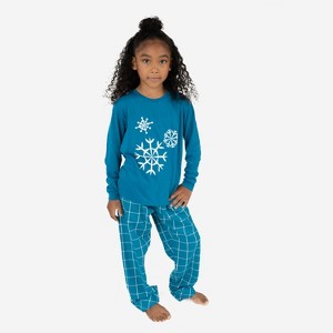 Leveret Kids Poly Top and Flannel Feel Pants Pajamas - 1 of 4