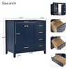 NicBex 35.1" Bathroom Storage Cabinet without Sink, Bathroom Vanity, 4 Drawers and 1 Spacious Cabinet for Bathroom, Blue - image 2 of 4