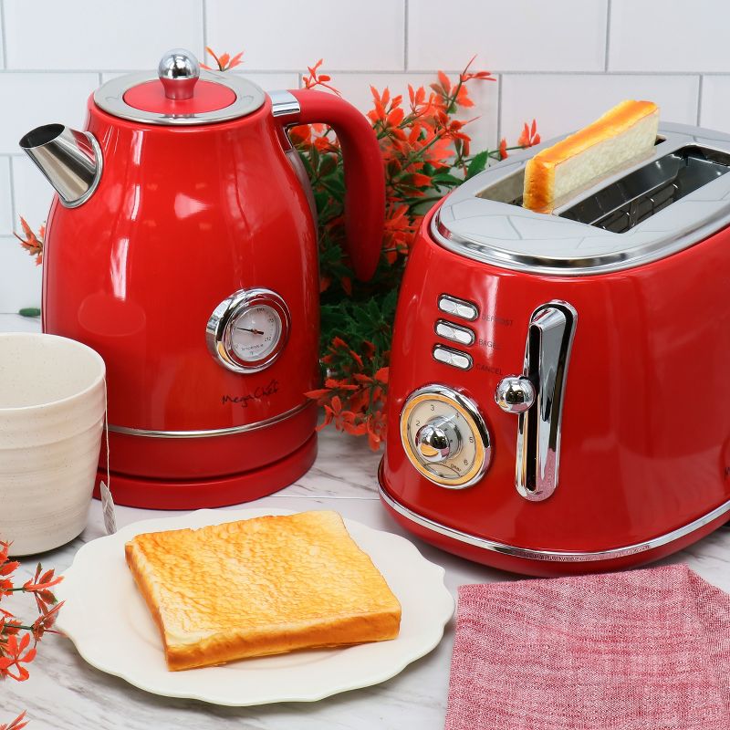 MegaChef 1.7 Liter Electric Tea Kettle and 2 Slice Toaster Combo, 2 of 8