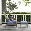 Gulche Patio Wicker Adirondack Chair with Ottoman, Outdoor Fire Pit Chair with Cushions, High-Back, Large Seat for Deck, Garden,Backyard, Cream Gray - 3 of 4