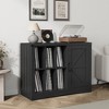 Record Player Stand Cabinet with Door, Farmhouse Turntable Storage Cabinet with Holder Shelves up to 750 Albums, Wooden CD DVD Table Rack - 3 of 4