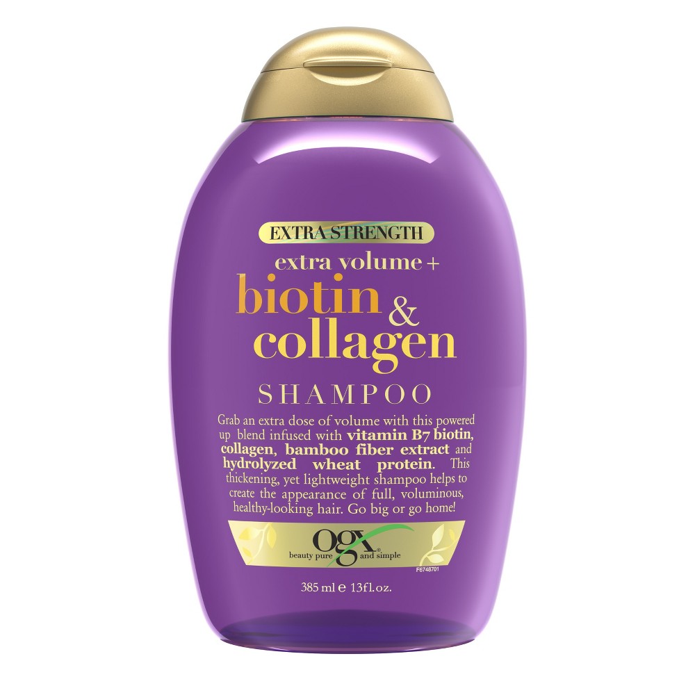 Photos - Hair Product OGX Biotin & Collagen Extra Strength Volumizing Shampoo for Fine Hair - 13 fl oz 