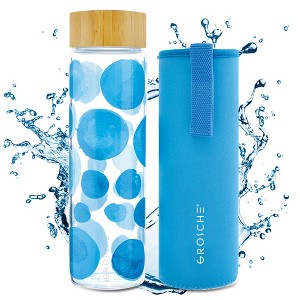 GROSCHE VENICE Eco-Friendly Glass Water Bottle with Bamboo Lid & Protective Sleeve  - 1 of 4