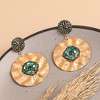 SOHI Women's Gold Circular Drop Earrings - 2 of 3