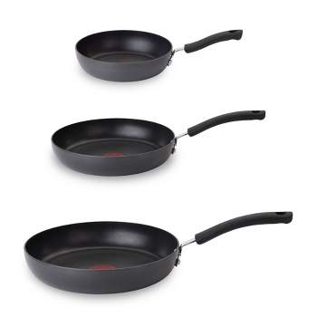 T-fal 3pc Ultimate Hard Anodized Nonstick Cookware Set Gray
