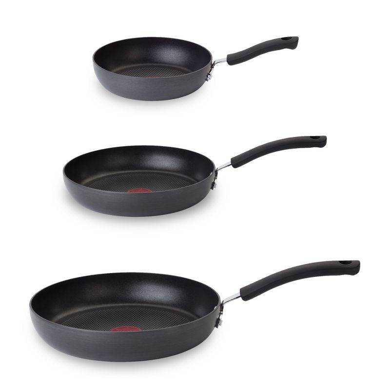 T-fal 3pc Ultimate Hard Anodized Nonstick Cookware Set Gray, 1 of 17