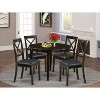 HomeStock 5-Pc Cappuccino Solid Wood Top - Round Dining Room Set - Seats 4 - 2 of 4