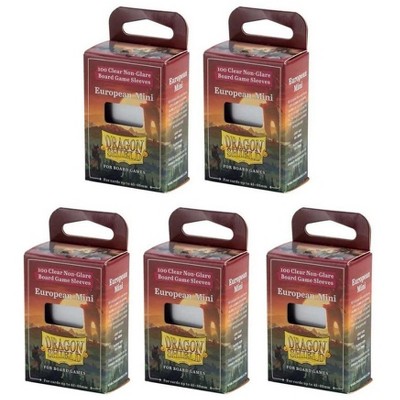 Arcane Tinmen 5 Packs Dragon Shield Board Game Sleeves 100 ct Mini European Size Card Sleeves Value Bundle!