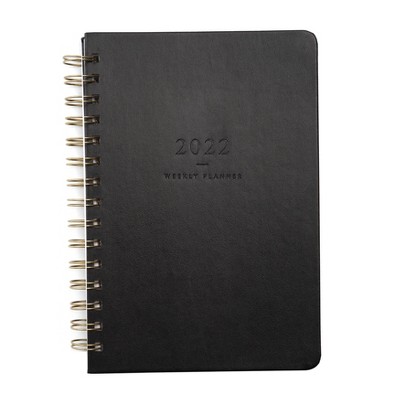 2021-22 Academic Planner A5 Weekly Spiral Vegan Black - Russell & Hazel