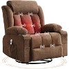 360° Swivel Rocker Recliner Chair with Heat and Massage, Oversized Lounge Sofa with USB Charging, Cup Holders, and Side Pockets - 2 of 4