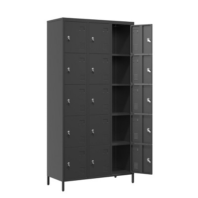 Dexmalle 15 Large Compartments  Storage Metal Locker Officce Cabinet