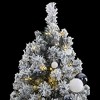 vidaXL Artificial Hinged Christmas Tree Green and white PVC, iron - 3 of 4