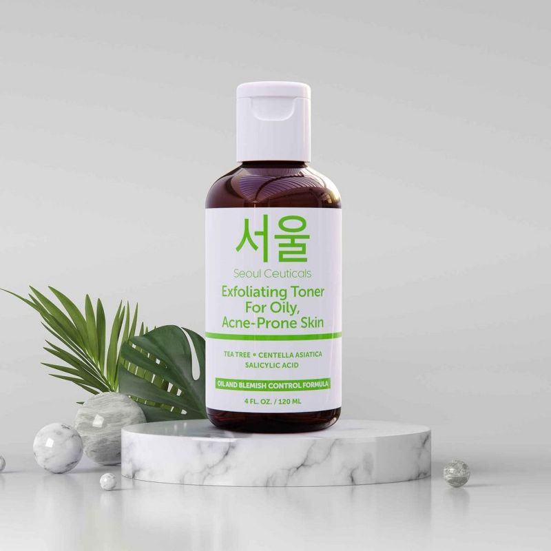 Seoul Ceuticals Korean Skin Care Exfoliating Korean Toner for Oily Acne Prone Skin - Korean Beauty Skincare Tea Tree Toner for Face, 4oz, 3 of 6