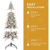 SEVOBAL Artificial Trees Flocked Christmas Tree with Pine Cones Snowy Effect for Living Room Decor, Green, 37"*40"*72" - 3 of 4